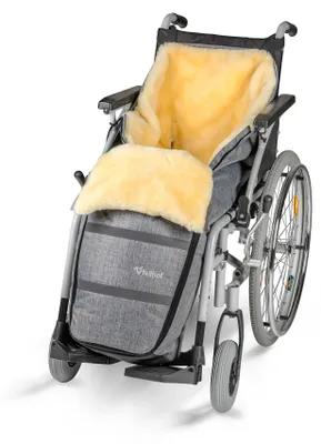 Produktbild von Fellhof Rollstuhl Lammfell Fusssack black-melange TOP