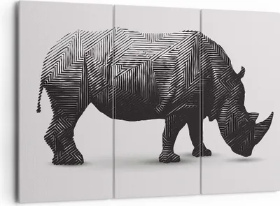 Produktbild von Bild auf Leinwand - Leinwandbild - Nashorn Tier Afrika Safari - 165x110cm - Wand Bild - Wanddeko - Leinwanddruck - Bilder - Kunstdruck - Wanddekoration - Leinwand bilder - Wandkunst - CE165x110-2935
