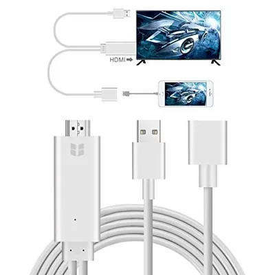Produktbild von HDMI-Kabeladapter, 1080P 6 Fuß (ca. 180 cm) digitaler AV-Adapter kompatibel mit Handymatte, Handy-zu-HDMI-Adapter, HDMI-Kabel unterstützt Mobiltelefone und Android-Telefone an TV/projector/display