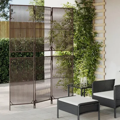 Obrázek produktu pro Paravent 3 ks. Hnědý polyratan