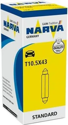 Produktbild von 1x NARVA Sockelglühlampe Kennzeichenbeleuchtung Birne 12V 10W SV8,5 17314