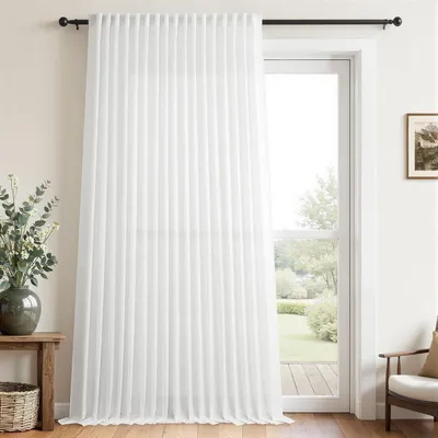 Produktbild von Vorhang Halbtransparent Weiß Leinenoptik 245 x 300 cm