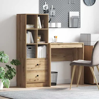 Image de Maison Exclusive - Bureau avec tiroir 2 pcs Chêne artisanal