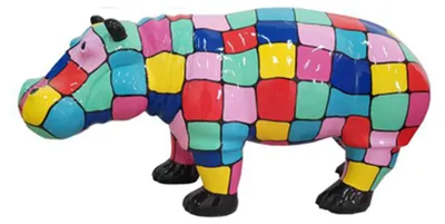 Immagine prodotto di Design decorazione figura ippopotamo plastica scultura statue 45x100cm giardino