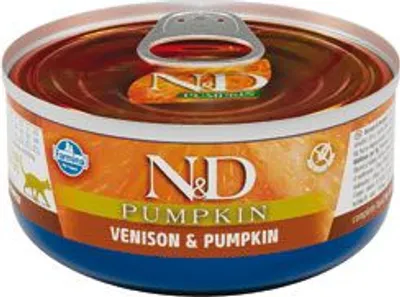 Productafbeelding van N&D KAT PUMPOEN Volwassen kattenvoer, herten en pompoen, 70g