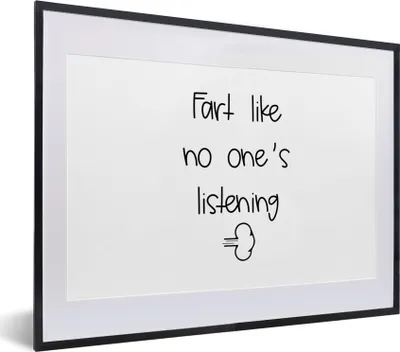 Produktbild von MuchoWow® Gerahmtes Poster Sprichwörter - Zitate - Furz als ob niemand zuhört - Wolken - Furz 40x30 cm - Poster mit Schwarzem Bilderrahmen Wandposter Rahmen Foto Bilder - Bilderrahmen - Poster im Rahmen