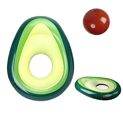 Produktbild von Aufblasbare Avocado Luftmatratze Pool, Wasserhängematte für Erwachsene und Kinder, 100kg, Sommer Poolspielzeug mit abnehmbarem Ball
