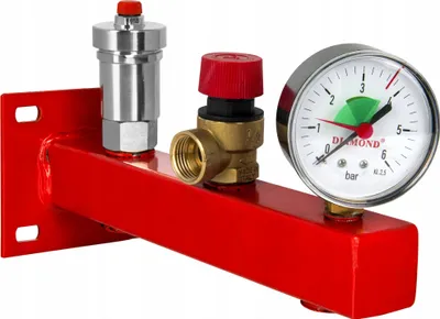 Produktbild von Sicherheitsgruppe 6 Bar mit Sicherheitsventil, automatischem Entlüfter und Manometer für Heizungsanlagen