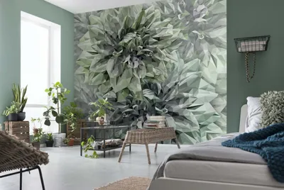 Produktbild von Komar Vlies Fototapete - Emerald Flowers - Größe: 300 x 280 cm (Breite x Höhe) - 6 Bahnen, Wohnzimmer, Schlafzimmer, Tapete