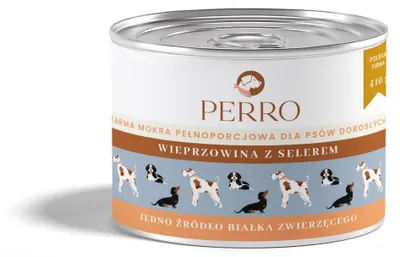 Zdjęcie produktu dla Perro Monobiałkowa Karma Mokra Wieprzowina z Selerem 410g dla Psa