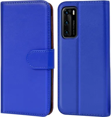 Produktbild von Conie Klapp Tasche für Huawei P40 Kartenfach Rundumschutz Hülle in Blau