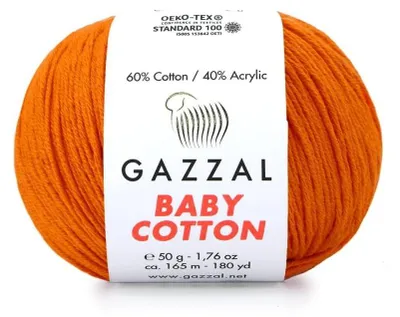 Obrázek produktu pro Příze Gazzal Baby Bavlna 3419 – oranžová – pro pletení a háčkování