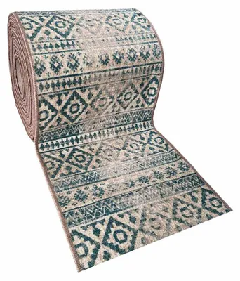 Imagen del producto de Alfombra pasillera por metros - Étnica verde 715SP47
