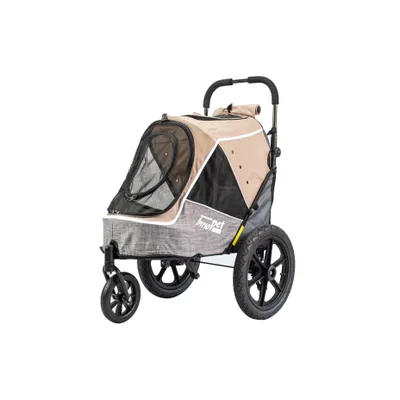 Produktbild von InnoPet® Sporty Trailer Evolution Pet Stroller Hundebuggy mit Luftreifen Fahrradanhänger Nylon Latte Macchiato bis 30kg