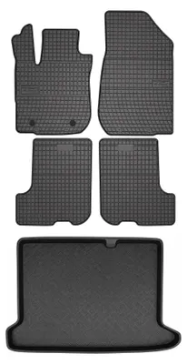 Productafbeelding van Rubberen automatten + kofferbakmat voor Dacia Sandero II 2012-2020 – 5-delig, zwart, op maat – Wielganizator SolidPRO