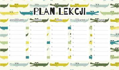 Obrázok produktu pre Magnetický plánovač lekcií krokodíly 45x26CM