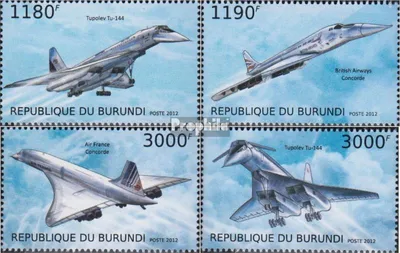 Produktbild von Briefmarken Burundi 2012 Mi 2963-2966 (kompl.Ausg.) postfrisch Überschallflugzeuge