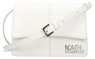 Produktbild von Karl Lagerfeld Klappentasche Polyurethanweiß Vollkroko KARL-Schriftzug