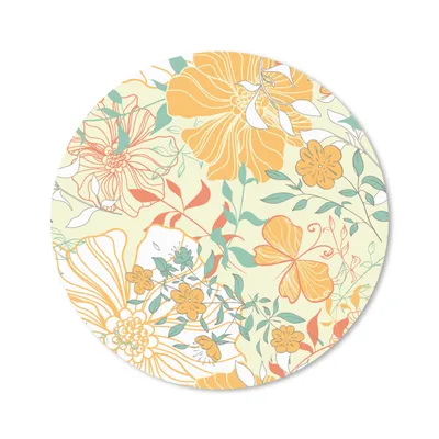 Produktbild von MuchoWow® Mauspad Mousepad Blumen - Muster - Schmetterlinge 40x40 cm - Mousepads - Maus Mat - Pad - Mausunterlage - Schreibtisch Accessoires
