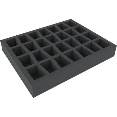 Imagen del producto de Insertos de espuma de 50 mm con 28 compartimentos para miniaturas más grandes