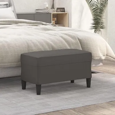 Produktbild von Sitzbank Grau Kunstleder 70x35x41 cm Polsterbank mit Stauraum Sitzfläche, Truhenbank für Flur Diele Schlafzimmer Wohnzimmer Esszimmer als Schuhbank und Bettbank