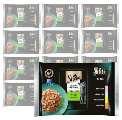 Zdjęcie produktu dla Sheba Saszetka 52 Szt. Fine Flakes in Jelly Mokra Karma Dla Kotów W Galaretce Ryba, Drób
