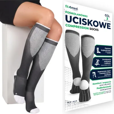 Immagine prodotto di FIT4MED | CALZE A COMPRESSIONE CALZE AL GINOCCHIO CALZE A COMPRESSIONE CONTRO LE VARICI 23-32 mmHg - Calze di sostegno - al ginocchio - traspiranti - elastiche