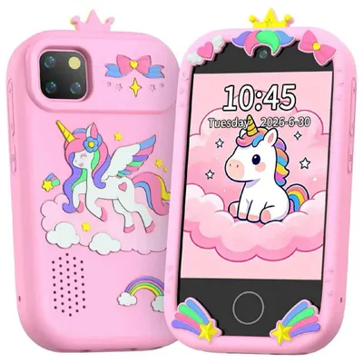 Produktbild von ZELURXX Kinderkamera mit 3,5-Zoll-Touchscreen, Dual-Kamera, 32-GB-Speicherkarte, 18 Spielen, Kartenleser und Umhängeband, Rosa