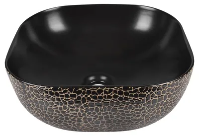 Obrázek produktu pro Umyvadlo na desku Differnz Snake sanitární keramika černá béžová 41,5 cm 38.010.36