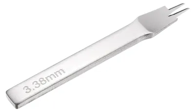 Produktbild von Leder Stanznadel - 2 Zinken - Werkzeug für Lederbearbeitung - 3,38 mm - Kohlenstoffstahl - Weiß