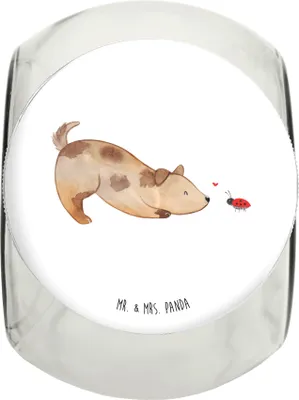 Produktbild von Mr. & Mrs. Panda Dose Hund Marienkäfer L 870ml - Weiß - Geschenk, Mischlinghund, Sprüche, Hunde, Mischlingshund, Vorratsbehälter, Neugierig, Vorratsglas, Keksdose