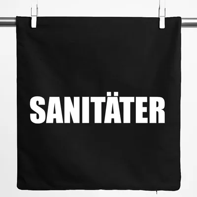 Produktbild von Huuraa Kissenbezug Sanitäter Schriftzug 40x40cm Black Baumwolle Dekokissenbezug Geschenkidee