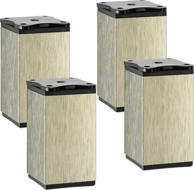 Produktbild von 4er Set Möbelfüße QUEBEC 80 mm Edelstahloptik