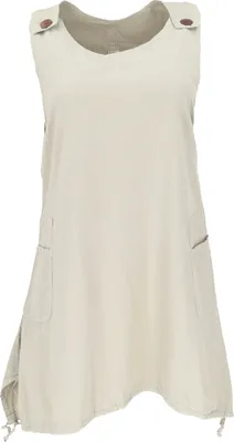 Produktbild von Latzrock, Oversize Trägerkleid, Latzkleid, Ballonrock - Leinenfarben, Damen, Creme-weiß, Baumwolle, Größe: S/M
