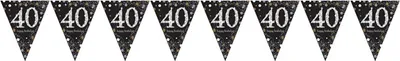 Produktbild von Amscan 9900568, Fahnenbanner, Folie, Schwarz, Braun, Weiß, Geburtstag, 3962 mm, 215 mm