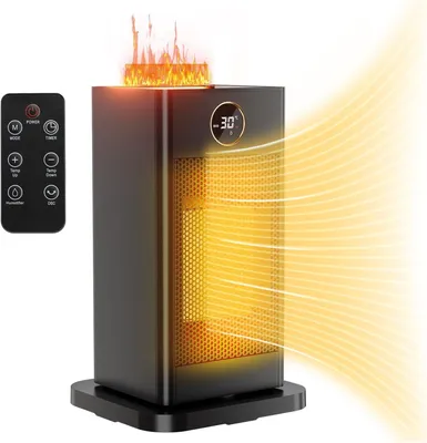 Zdjęcie produktu dla Grzejnik elektryczny – grzejnik ceramiczny z wentylatorem – 2000W – z nawilżaczem powietrza LED – oscylacyjny (obrotowy) 90°