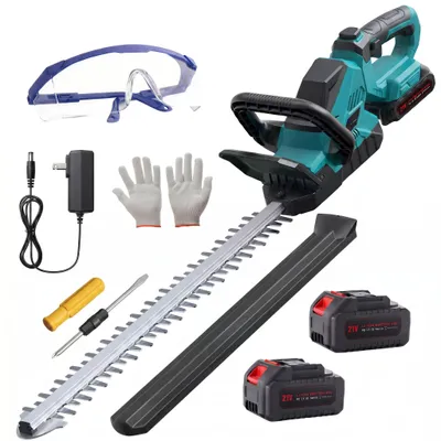 Produktbild von 1000W Cordless Hedge Trimmer, 3000 RPM, comes with 2 4000mAh batteries, 2/3-inch cutting capacity, includes accessory set