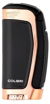 Produktbild von Colibri 3-Flammen Jet-Feuerzeug E3 Schwarz / Rosegold, unbefüllt