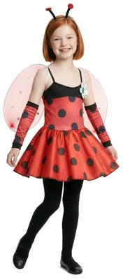 Produktbild von Marienkäfer-Kinderkostüm Tier-Verkleidung rot-schwarz M 7-9 Jahre (120-130 cm)