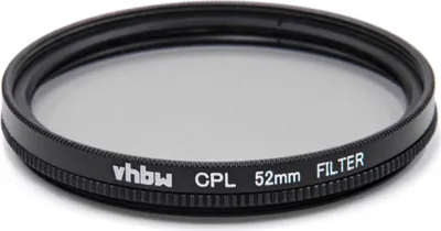 Produktbild von vhbw Universal Polarisationsfilter für Kamera Objektive mit 52mm Filtergewinde - Zirkularer Polfilter (CPL), Schwarz