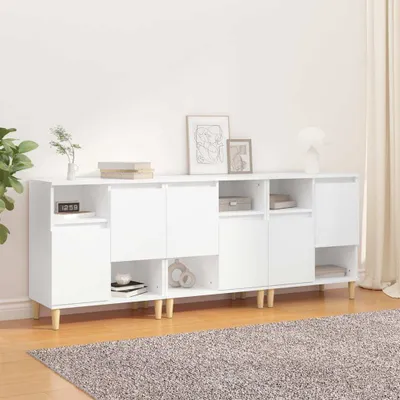 Produktbild von The Living Store Sideboards 3 Stk. Weiß 60x35x70 cm Holzwerkstoff