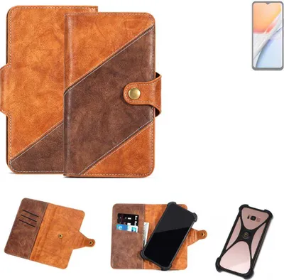 Produktbild von K-S-Trade Handyhülle Schutzhülle Bookstyle Case Wallet-Case kompatibel mit Vivo Y18s Cover Klapphülle Kantenschutz Smartphone dunkelbraun braun 1x