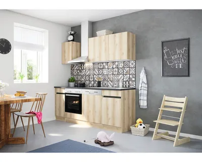 Obrázek produktu pro Kuchyňský blok Optifit Kaya290 210 cm barva čela divoký dub matný barva korpusu divoký dub v nesmontovaném stavu