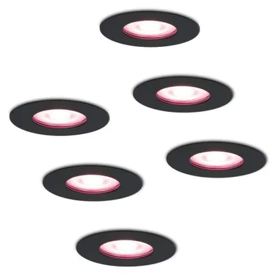 Produktbild von hoftronicsmart LED Einbaustrahler 5,5W RGBWW GU10 IP65 Schwarz 6er Set