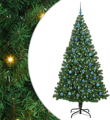 Image de vidaXL Arbre de Noël artificiel avec 300 LED avec support Vert 240 cm