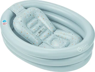 Productafbeelding van Babymoov Aquadots opblaasbaar badkuipje voor pasgeborenen, 68x40 cm, te gebruiken als peuterbadje, ideaal voor onderweg