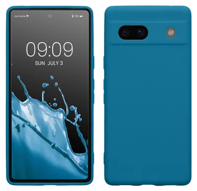 Produktbild von kwmobile Handyhülle für Google Pixel 7a Hülle - weiches Handy Silikon Case - Schutzhülle Cover - Karibikblau