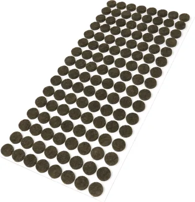 Produktbild von Adsamm® | 128 x selbstklebende Filzgleiter / Braun / Ø 12 mm / rund / Möbelgleiter aus Filz mit 3.5 mm Stärke