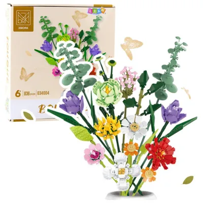 Produktbild von Bausteine Dekorativer Blumenstrauß aus bunten Blumen 836 Stk.