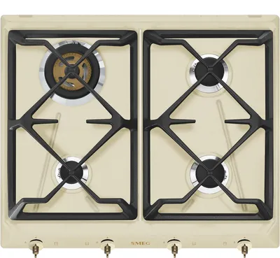 Zdjęcie produktu dla Smeg Coloniale SRV864POGH, Kremowy, Wbudowany, 60 cm, Gaz, Emaliowany, 4 stref(y)